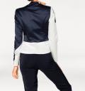 Designer-Satinblazer nachtblau-weiß