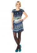 Designer-Satinkleid royal-bunt Gr. 46