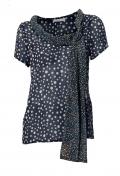 Designer-Schluppenbluse nachtblau-sand