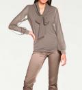 Designer-Schluppenshirt taupe