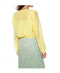 Designer-Seidenbluse gelb