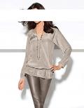 Designer-Seidenbluse taupe