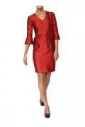 Designer-Seidenkleid orangerot Gr. 42
