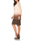 Designer-Seidenkleid sand-braun