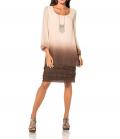 Designer-Seidenkleid sand-braun