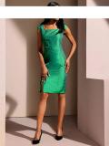 Designer-Seidenkleid smaragd
