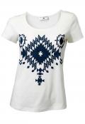 Designer-Shirt ecru-blau