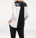 Designer-Shirt ecru-schwarz