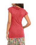 Designer-Shirt mit Drapierung koralle