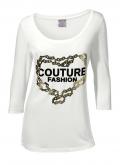 Designer-Shirt mit Druck creme-goldfarben