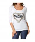 Designer-Shirt mit Druck creme-goldfarben
