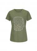 Designer-Shirt mit Glitzer-Statement-Print khaki