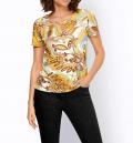 Designer-Shirt mit Glitzersteinchen gelb-ecru