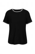 Designer-Shirt mit Kontrast-Blenden schwarz