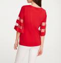Designer-Shirt mit Mesheinsatz rot