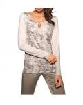 Designer-Shirt mit Pailletten champagner