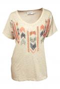 Designer-Shirt mit Pailletten sand