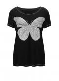 Designer-Shirt mit Pailletten schwarz-silber