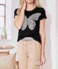 Designer-Shirt mit Pailletten schwarz-silber