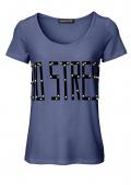 Designer-Shirt mit Perlen jeansblau