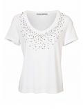 Designer-Shirt mit Perlen weiß