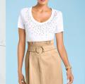 Designer-Shirt mit Perlen weiß