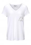 Designer-Shirt mit Perlen weiß