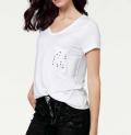 Designer-Shirt mit Perlen weiß