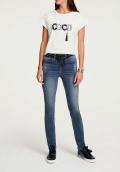 Designer-Shirt mit Perlenstickerei ecru