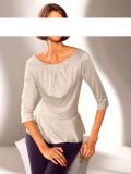 Designer-Shirt mit Raffungen sand