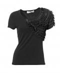 Designer-Shirt mit Rüschen schwarz