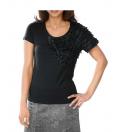Designer-Shirt mit Rüschen schwarz