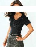 Designer-Shirt mit Rüschen schwarz