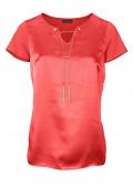 Designer-Shirt mit Seide und Kette rot