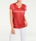 Designer-Shirt mit Seide und Kette rot