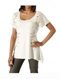 Designer-Shirt mit Spitze creme