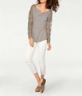 Designer-Shirt mit Spitze taupe