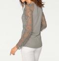 Designer-Shirt mit Spitze taupe