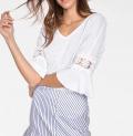 Designer-Shirt mit Spitze weiß