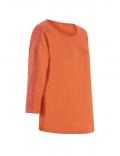 Designer-Shirt mit Spitzeneinsatz mandarine