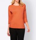 Designer-Shirt mit Spitzeneinsatz mandarine