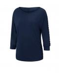 Designer-Shirt mit Spitzeneinsatz marine