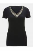 Designer-Shirt mit Stickerei schwarz