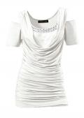 Designer-Shirt mit Strass ecru