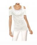 Designer-Shirt mit Strass ecru