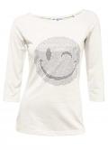 Designer-Shirt mit Strass ecru