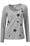 Designer-Shirt mit Strass grau