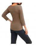 Designer-Shirt mit Strass taupe