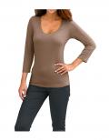 Designer-Shirt mit Strass taupe