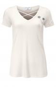 Designer-Shirt mit Strasssteinen offwhite
